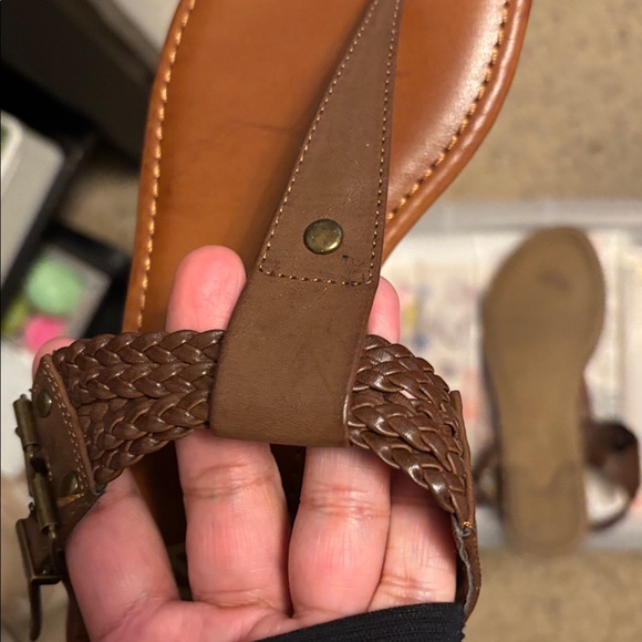 MIA Brown Leather Sandals with Braided Straps - Picture 4 of 4